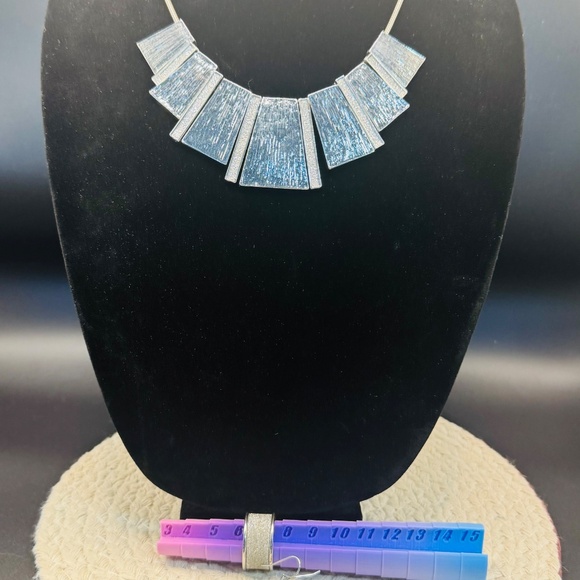 3 Piece Silver Necklace, Earrings, And Ring Set - Picture 4 of 8